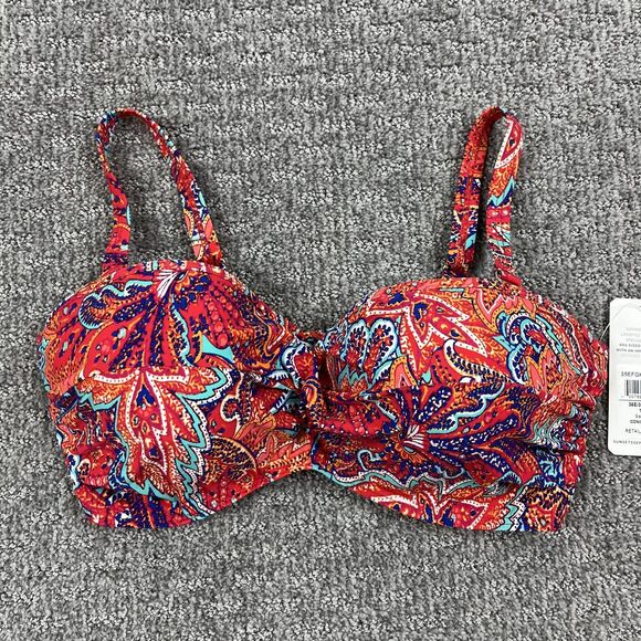 Sunsets Bikini Top Womens 36E 34F 32G Samba Iconic Twist NWT Swim Bra New - Picture 1 of 10